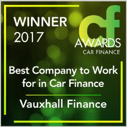 Car finance awards - Vauxhall Finance best company to work for in car finance winner 2017