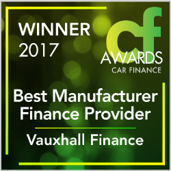 Car finance awards - Vauxhall Finance best manufacturer finance provider winner 2017