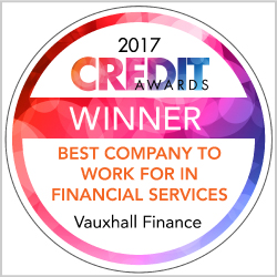 Credit Awards - Vauxhall Finance best company to work for in financial services 2017